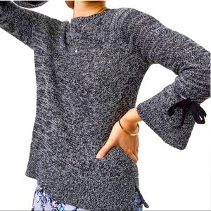 LOFT Tie Bell Sleeve Sweater